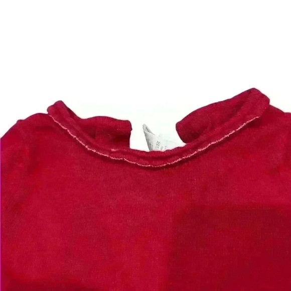 Janie and Jack Layette Little Rosebud Red Dress w/Silver Thread 6-12 Months - Picture 4 of 7